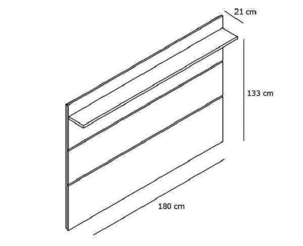 Rack com Painel Sala Estar Vivare Wood 1.8 Tv 72 3 Gavetas:Off White/Nature - 5