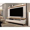Ver imagem 2 de Rack com Painel Sala Estar Vivare Wood 1.8 Tv 72 3 Gavetas:Off White/Nature