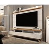 Rack com Painel Sala Estar Vivare Wood 1.8 Tv 72 3 Gavetas:Off White/Nature - 2
