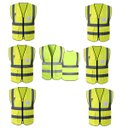 Ver imagem 5 de Colete Refletivo Sinalizador Kit 7 Unidades EPI Segurança Trabalho Fiscalizaçao Proteçao Bolsos Zipe