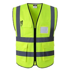 Colete Refletivo Sinalizador Kit 7 Unidades EPI Segurança Trabalho Fiscalizaçao Proteçao Bolsos Zipe