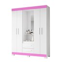 Ver imagem 1 de Guarda Roupa Capelinha 4 Portas NT6055 Branco/Rosa Flex Notável Móveis