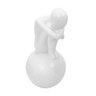 Escultura Pensador Sentado na Esfera Branca - 1