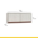 Ver imagem 3 de Armário Aéreo Pequeno para Cozinha 80 X 33 Cm 2 Portas New Mdp Legno Nogueira - Clicklar