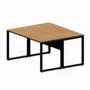 Ver imagem 4 de Plataforma de Trabalho 1,40 m X 1,20 m 2 Pessoas Design Industrial 100% MDF F5 Office Cor:Freijó