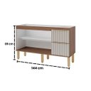 Ver imagem 4 de Gabinete de Cozinha 2 Gavetas Ripado 144cm Madeira 100% MDF:Freijó/Cappuccino