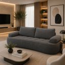 Ver imagem 1 de Sofá Yafa 190cm 2 Lugares Moderno Sala Consultório:Cinza Escuro/Bouclé