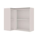 Ver imagem 2 de Armário Aéreo de Canto 93cm para Cozinha Modulada Nichos Mdf Cor:fendi com Branco
