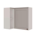 Ver imagem 1 de Armário Aéreo de Canto 93cm para Cozinha Modulada Nichos Mdf Cor:fendi com Branco