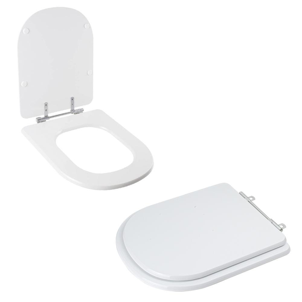 Tampa Vaso Sanitário Madeira Laqueada Compacta Branco para Bacia Sensea ...
