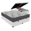 Ver imagem 1 de Cama Box Baú Bipartido Queen Branco e Colchão Airtech 100 D33 Ortobom