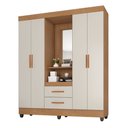Ver imagem 2 de Roupeiro Capela Lite 30460 4 Portas Nicho Penteadeira com Espelho - Nature/off White