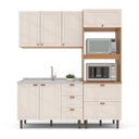 Ver imagem 5 de Cozinha Pérola Modulada 3 Peças Yescasa Off White/Freijó
