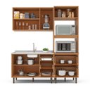 Ver imagem 4 de Cozinha Pérola Modulada 3 Peças Yescasa Off White/Freijó