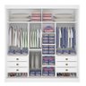 Guarda-roupa Casal Espelhado 2 Portas 6 Gavetas Las Vegas D'doro Branco - 3