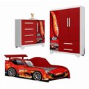 Ver imagem 1 de Quarto Meninos Infantil Completo Cama Guarda Roupas Cômoda:Vermelho