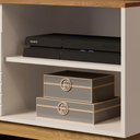 Ver imagem 4 de Rack para Sala Fênix Wood TV 40 Polegadas Moderno Off White/Freijo