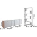 Ver imagem 4 de Escritório Completo 6 Portas 7 Prateleiras Branco Bkd - Brv