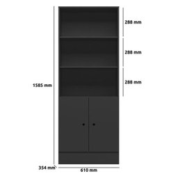 Armário Gamer 2 Portas Preto - Qmovi - 4