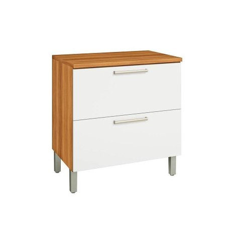Balcão de Cozinha Burguesa Premium 1 Porta e 1 Gaveta C- Tampo 80cm Freijó-branco - Nesher