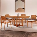 Ver imagem 1 de Mesa Patros Tampo 120 Laminado Barril com 4 Cadeiras Malta Gold Moderna Mobília