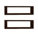 Ver imagem 1 de Kit 2 Nicho Retangular Marrom 70x20x10p Mdf Decorativo