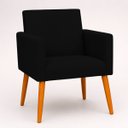 Ver mais imagens de Poltrona Decorativa para Sala Recepção Consultório Suede Cores Pés Palito