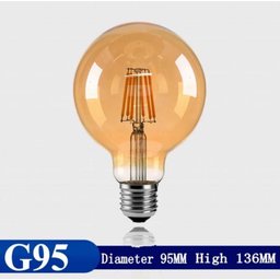 Lâmpada Filamento Led G95 4w 2200k Bivolt Âmbar:2 Unidades - 2