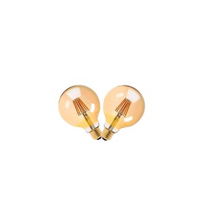 Lâmpada Filamento Led G95 4w 2200k Bivolt Âmbar:2 Unidades