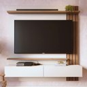 Ver imagem 7 de Painel Tv 65 Pol Suspenso 150cm Buriti Amêndoa-off White C05 Mpozenato