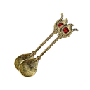 Ver imagem 1 de Kit C/ 2 Colher Turca da Fartura Dourada e Vermelha em Metal