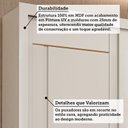 Ver imagem 6 de Guarda-Roupa Casal 3 Portas de Correr com Pés e Espelhos 269cm 100% MDF Olinda Espresso Móveis Bege/Off White