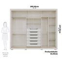 Ver imagem 4 de Guarda-Roupa Casal 3 Portas de Correr com Pés e Espelhos 269cm 100% MDF Olinda Espresso Móveis Bege/Off White