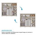 Ver imagem 5 de Guarda-Roupa Casal 3 Portas de Correr com Pés e Espelhos 269cm 100% MDF Olinda Espresso Móveis Bege/Off White