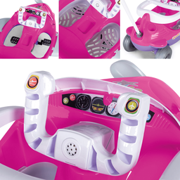 Carrinho Avião de Passeio e Pedal Bebe Calesita Aeroh Rosa - 3