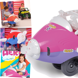 Carrinho Avião de Passeio e Pedal Bebe Calesita Aeroh Rosa - 4