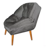 Poltrona decorativa California Cinza veludo para sala,salão,escritorio Dalaqua-Decor - 2