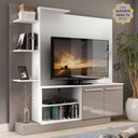 Ver imagem 2 de Estante com Suporte para TV até 55" Multimóveis Denver FG3069 Branca/Lacca Fumê