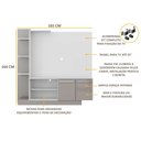 Ver imagem 3 de Estante com Suporte para TV até 55" Multimóveis Denver FG3069 Branca/Lacca Fumê