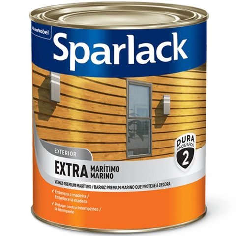 Verniz Sparlack Extra Marítimo Acetinado Base Água para Madeira Natural 900ml - Sparlack Verniz 0,9l
