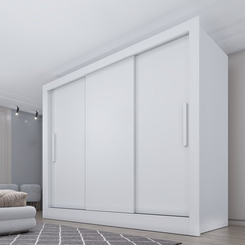 Guarda Roupa Casal 3 Portas Taiffa 190cm Yescasa Branco/Neve