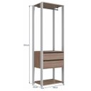 Ver imagem 3 de Closet Modulado 60x45x183cm 3 Prateleiras 2 Gavetas 1 Cabideiro ProDecor em MDP Montana e Branco