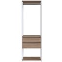 Ver imagem 1 de Closet Modulado 60x45x183cm 3 Prateleiras 2 Gavetas 1 Cabideiro ProDecor em MDP Montana e Branco