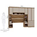Ver imagem 3 de Guarda Roupa Casal Modulado 6 Portas e 6 Gavetas Veneza Avelã Pf-arenas Pf
