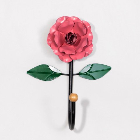 Cabideiro de Parede Cabide para Toalha 1 Gancho Flor Rosa