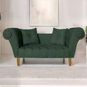 Ver imagem 2 de Namoradeira Recamier Sofá Decorativo 02 Lugares Dubai Suede Verde - Incasa Decor