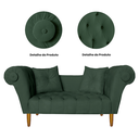 Ver imagem 5 de Namoradeira Recamier Sofá Decorativo 02 Lugares Dubai Suede Verde - Incasa Decor