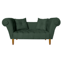 Ver imagem 1 de Namoradeira Recamier Sofá Decorativo 02 Lugares Dubai Suede Verde - Incasa Decor
