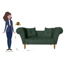 Ver imagem 4 de Namoradeira Recamier Sofá Decorativo 02 Lugares Dubai Suede Verde - Incasa Decor