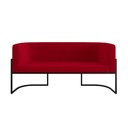 Ver imagem 4 de Sofá Namoradeira 2 Lugares Moderna Base Metal Black – Balaqui Cor:vermelho